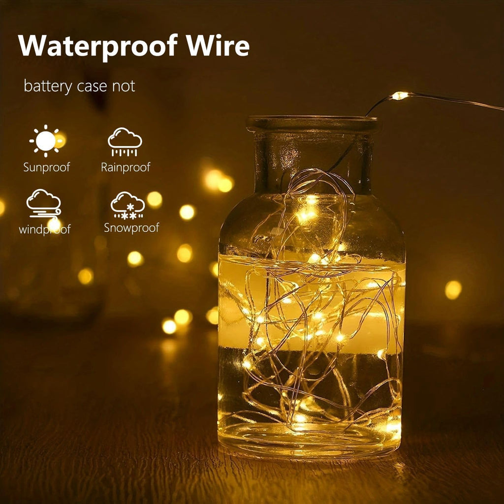 4-Pack Fairy Lights Battery Operated with Timer, 16FT 50 LED String Lights Indoor Outdoor, Cuttable Starry Fairy Lights Waterproof for Home Bedroom Classroom Dorm Wedding Christmas Decor (Warm White)
