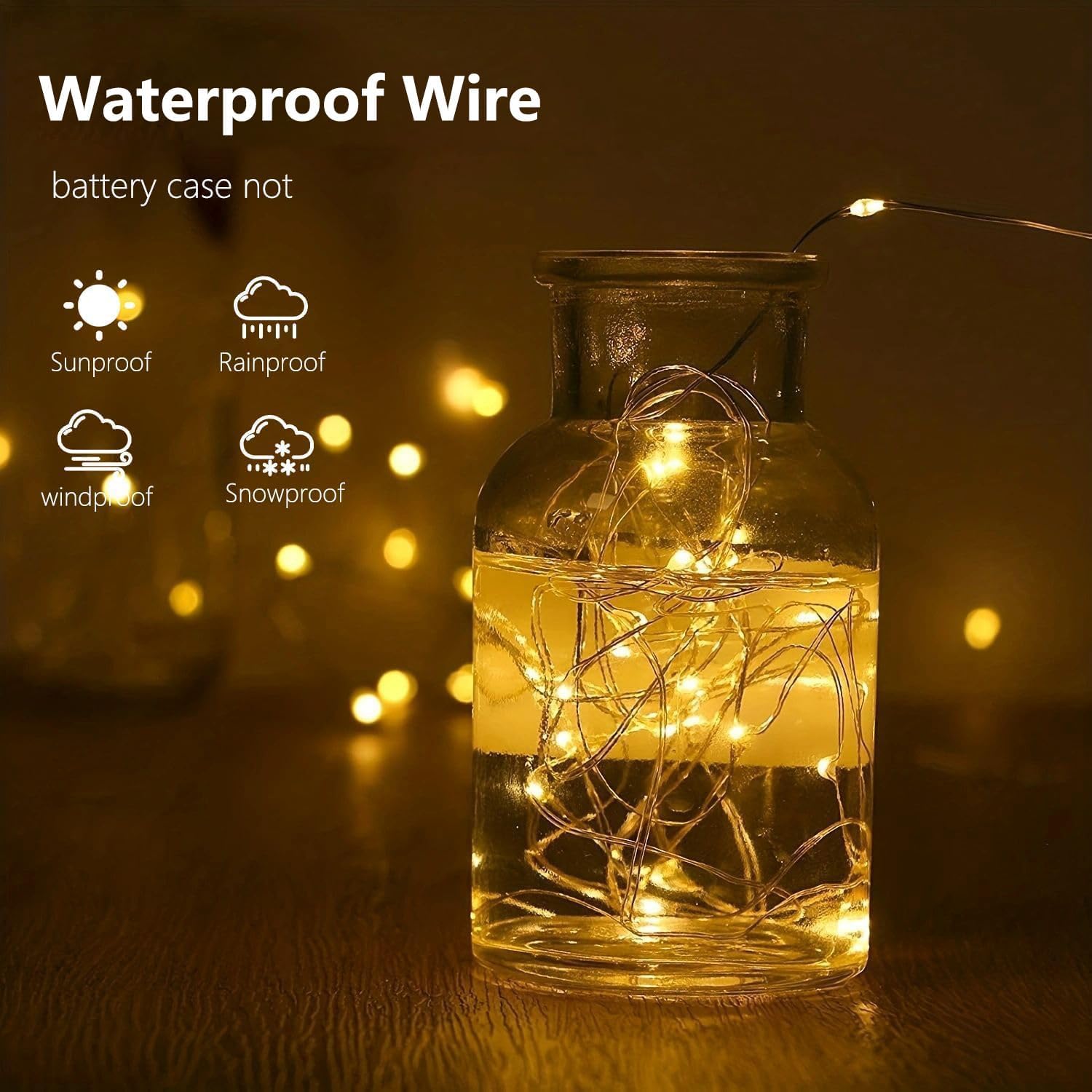 4-Pack Fairy Lights Battery Operated with Timer, 16FT 50 LED String Lights Indoor Outdoor, Cuttable Starry Fairy Lights Waterproof for Home Bedroom Classroom Dorm Wedding Christmas Decor (Warm White)