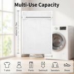 3 PCS Laundry Bags, Mesh Wash Bags for Delicates, 12x16 Inches White Durable Mesh Laundry Bag, Washing Machine Bag with Sturdy Zippers for Delicates Lingerie Bras Sweaters Clothes Travel