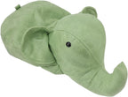 Focket Animal Footstool, Cute Elephant Shaped Ottoman Soft Padded Cushion Non Slip Feet Upholstered Kids Footstool with Premium Pine Wood Frame for Bedroom Living Room Entryway (Green)