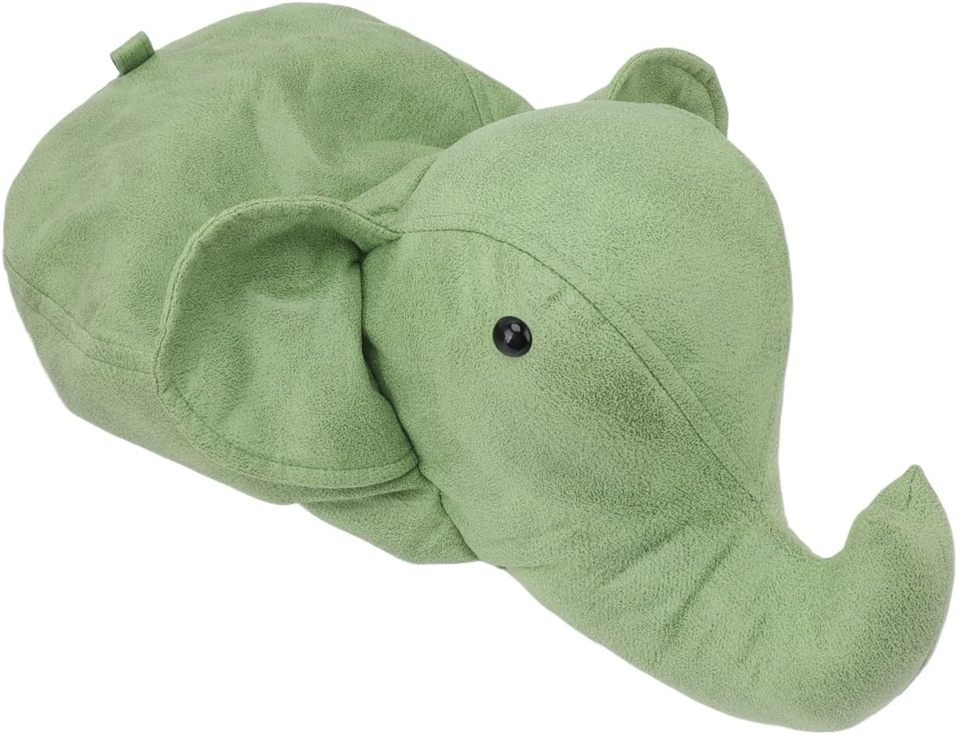Focket Animal Footstool, Cute Elephant Shaped Ottoman Soft Padded Cushion Non Slip Feet Upholstered Kids Footstool with Premium Pine Wood Frame for Bedroom Living Room Entryway (Green)
