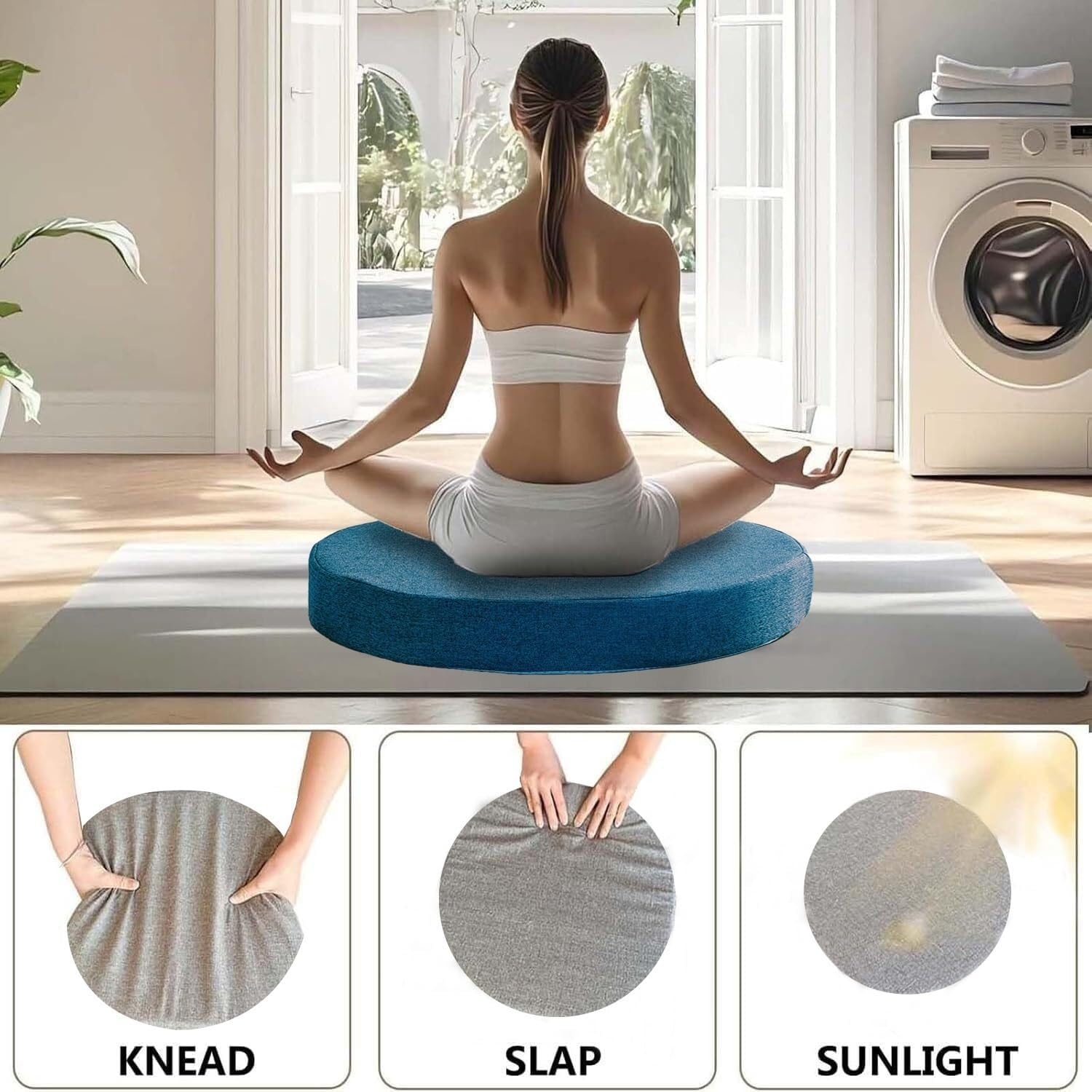 Meditation Cushion Round 30-200cm, Thicken 5/8cm Circular Chair/Seat Cushions Tatami, Yoga Pillow for Living Room Balcony Office Outdoor Garden(15,D50xH5cm/D20xH2in)