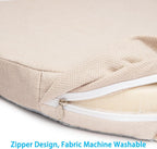 Chair Cushions for Dining Chairs, D-Shaped Non-Slip Seat Cushions with Removable Washable Covers & Ties, Chair Pads for Kitchen, Indoor Patio 17" x 16" (Cream, 4 Count)