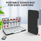 HEIYING Switch Game Card Case for Switch 2 & OLED & Lite,Portable Black Memory Storage Holder with 24 Game Card Slots and 24 Micro SD Cards Slots for Easy carrying