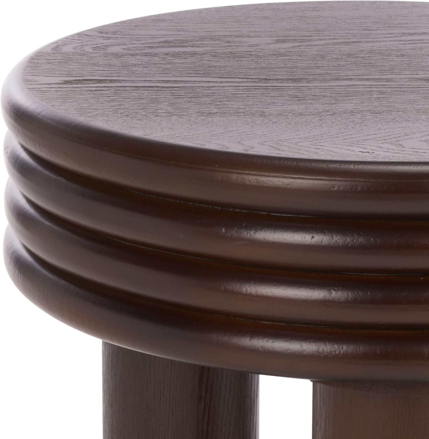 SAFAVIEH Home Collection – Ohana Dark Brown Accent Table, Sculptural Round Side Table, Modern Pedestal Design (ACC2327A)