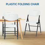 80 Pack Thicker 800 LBS White Folding Chairs, Commercial Grade Folding Chair, Foldable Chairs for Events