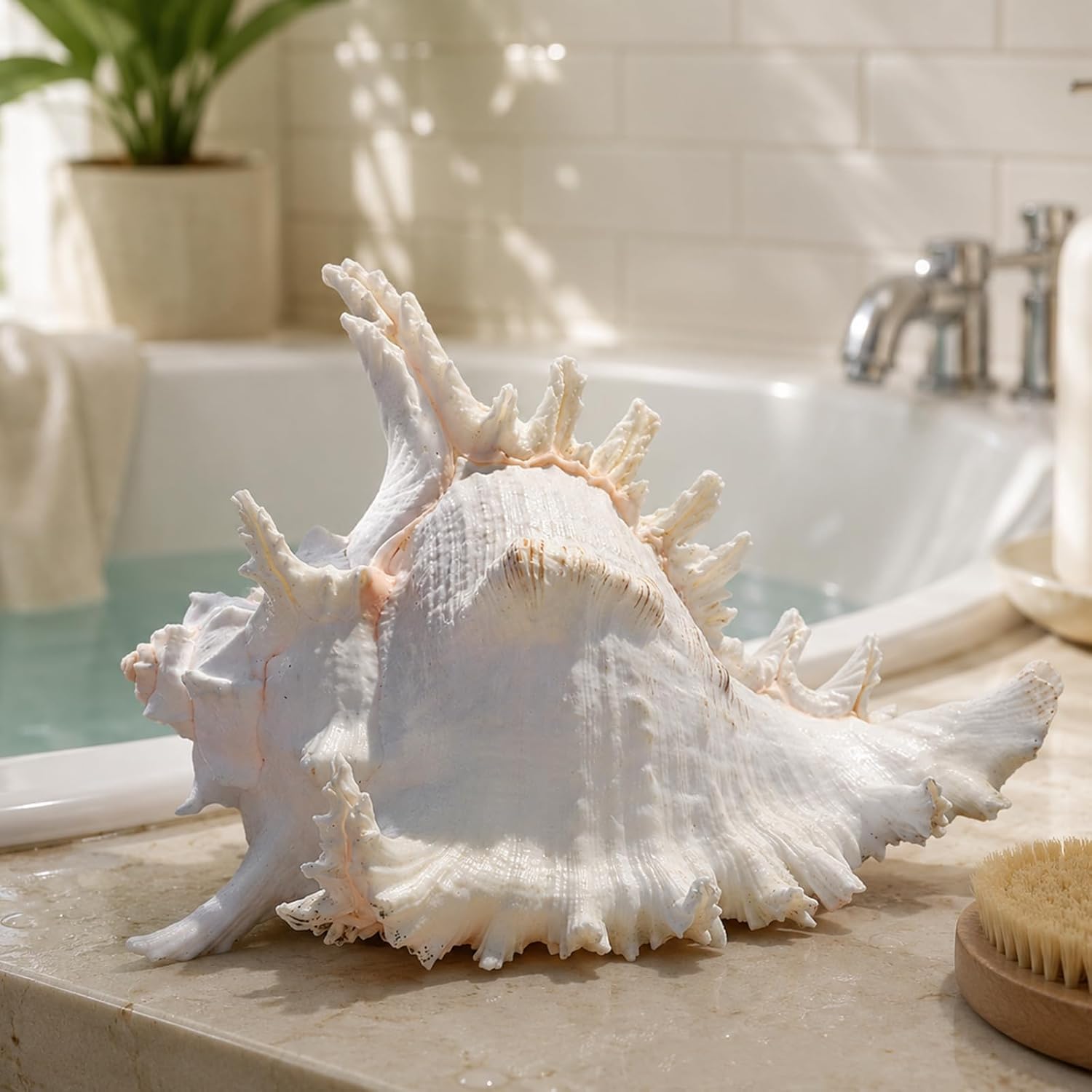 Natural Conch Shell, Real Large Conch Shell, Sea Shells for Vase Filler, Outdoor Shells, Air Plants, Beach Theme Home Decor, Wedding Decor, Beach Theme Party, Aquarium Decoration 5-6''