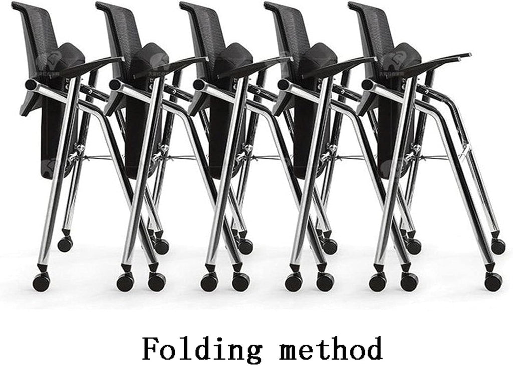 Mesh Back Folding Office Chair with Adjustable Armrests Blue Color Ideal for Business Meetings in Meeting(Red)