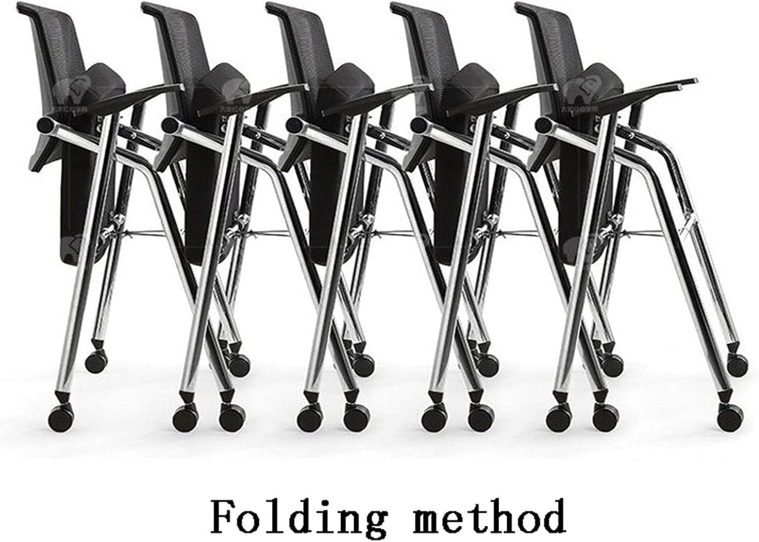 Mesh Back Folding Office Chair with Adjustable Armrests Blue Color Ideal for Business Meetings in Meeting(Red)