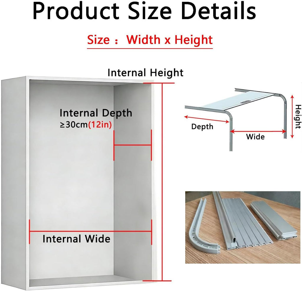 Cabinet Roll Up Sliding Doors Tambour Door Kit Wide Tambour Door for Rv Motorhome Office Hotel Closet(80x90 cm)