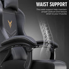GTPLAYER Gaming Chair for Adults, Big and Tall 300LBS Heavy Duty Office Chair, Ergonomic High Back Lumbar Support and Wide Comfy Cushion with Linkage Armrests, Black