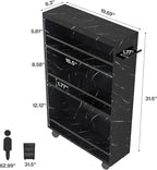 Tribesigns Slim Storage Cart, Rolling Narrow Kitchen Cart on Wheels for Small Place, 4-Tier Slide Out Slim Utility Cart Skinny Laundry Cart with Handle for Kitchen, Bathroom, Laundry (Contemporary)