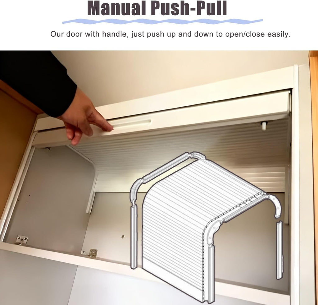 Custom Plastic Roll Up Tambour Storage Cabinet Doors for Kitchen/Garage/Campervan