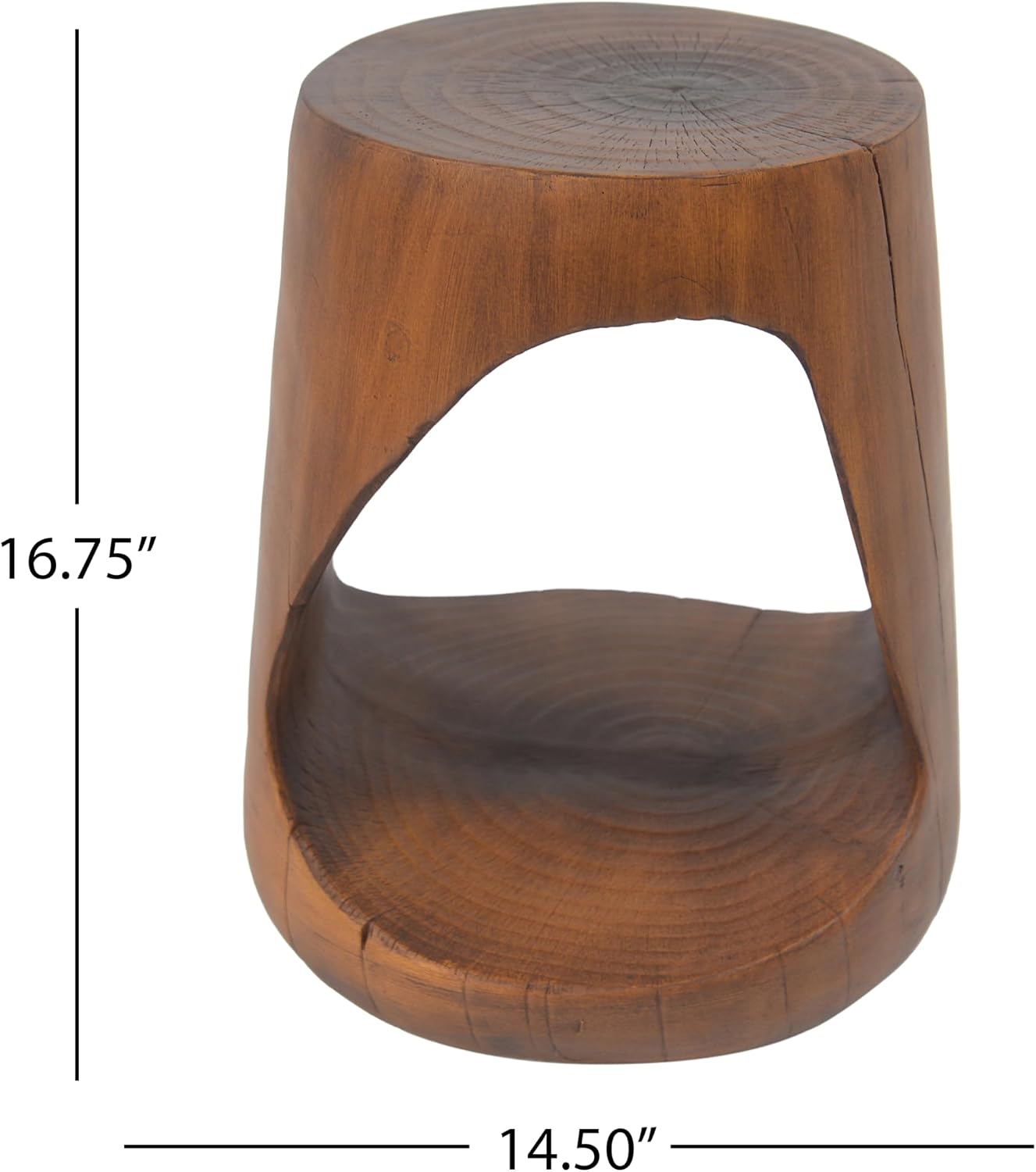 Merax Hollow MGO Accent Side Table, Unique Modern End Table with Wide Pedestal & Tabletop, Small Drink Tables for Living Room, Bedroom Night Stand Bedside Table, No Assembly Required, Brown