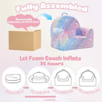 MeMoreCool Comfy Kids Chair for Ages 3+, Glow Unicorn Kids Reading Chair, Soft Plush Kids Armchair, Cozy Foam Kids Armchair for Kids Room, Living Room, Playroom, Reading Nook