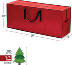 Sagler 9 ft Christmas Tree Storage Bag - Waterproof, Heavy-Duty, Large Christmas Tree Bag - Reinforced Handles, Dual Zipper, Label & Side Pocket - Protection From Dust, Water - Red, 50x15x20"