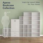 Homes: Inside + Out Apexa 3-Cube Storage Organizer Shelves, Stackable Wood Bookcase Fits Cubby Bins for Organization, Dorm Teen Room Decor & Home Office, White