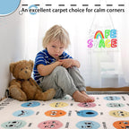3.3 x 4 ft Calming Corner Classroom Rug Feeling Emotion Sensory Reading Corner Items Rug Educational Soft Fluffy Washable Non Slip Carpet Floor Mat for Nursery Homeschool Playroom Elementary