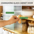 Bamboo Countertop Storage Cabinet Kitchen Pantry with Large Capacity & Acrylic Sliding Door Bread Container for Kitchen Creative idea(Brown)