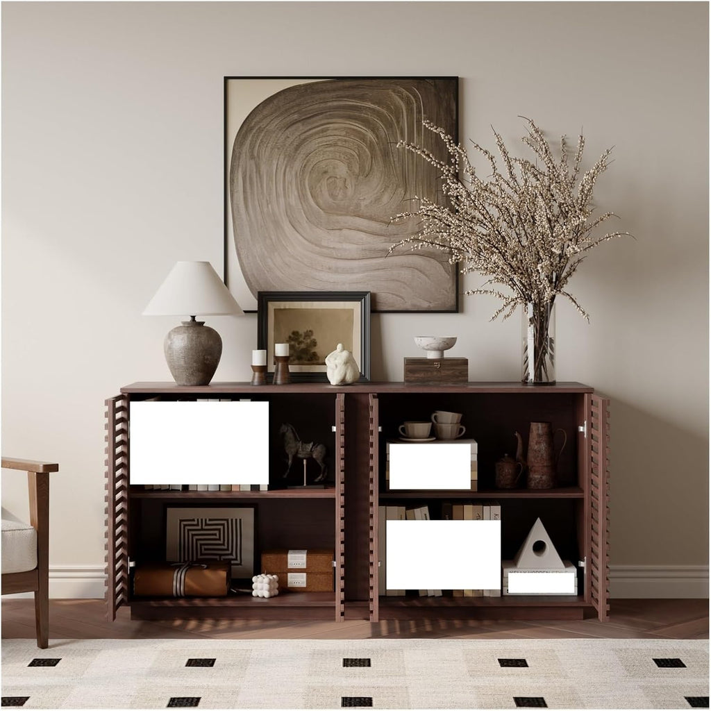 Living Room Furniture Entertainment Storage Dining Room Cabinet, Buffet Sideboard with Solid Wood Doors,for Kitchen