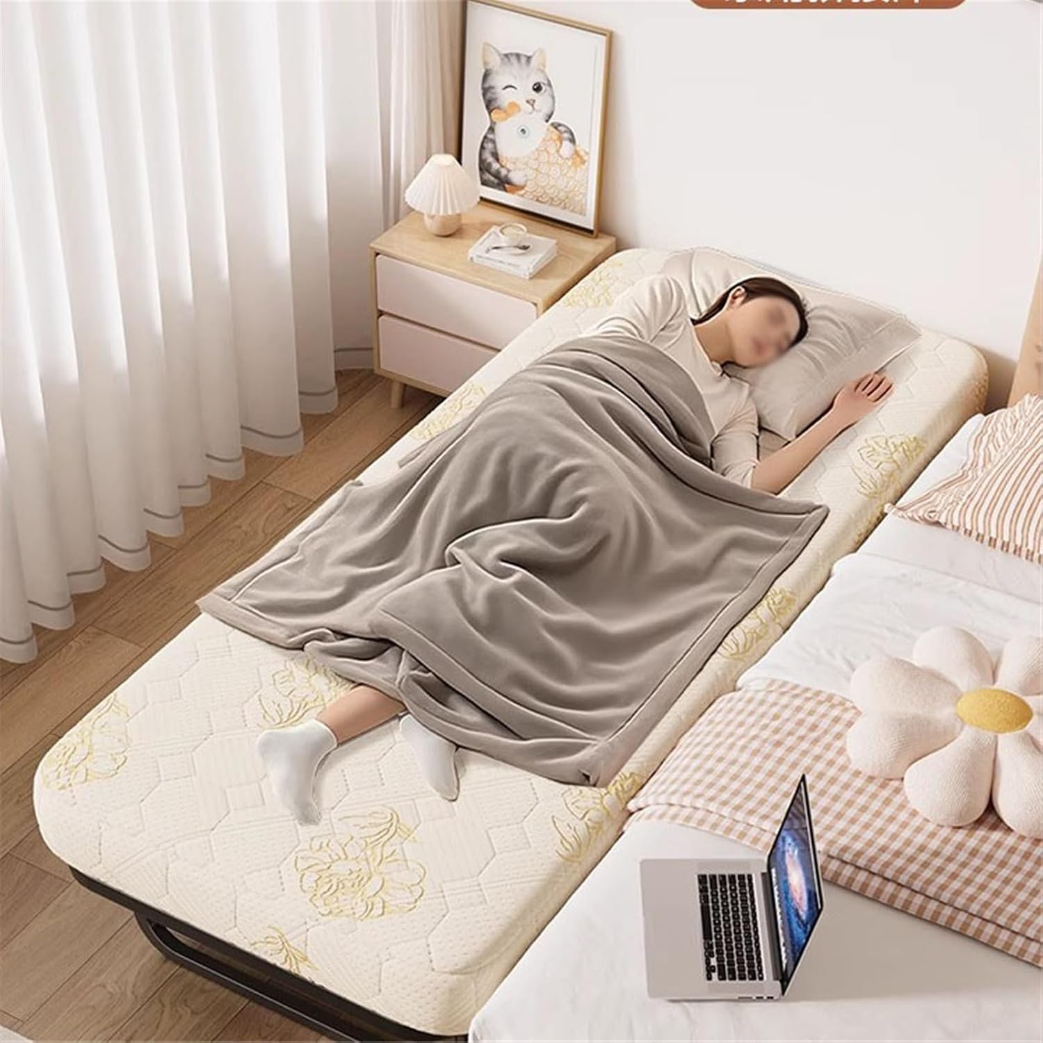 Camping Bed Folding Bed for Home Use, Hotel, Nap Time, Adult Nanny, Companion, Rental House, Simple Folding Bed(XXL)