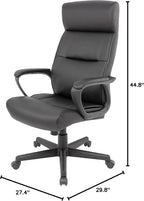 STAPLES Rutherford Ergonomic Manager & Executive Office Chair, High Back Swivel, Adjustable Height, Luxura Faux Leather, Black