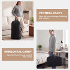 Travel Laundry Bag, Foldable Dirty Clothes Bag with Dual Zipper Opening, 40L Reusable Waterproof Laundry Bag, Large Capacity Travel Bag for Wet or Dirty Clothes for Travel, Camping & Storage (Black)