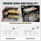 Kitchen Breakfast Nook Table Set - Solid Wood Corner Bench Dining Set for 4-6 People, L Shaped Bench for Dinner Room, Space Saving Kitchen Booth Seating with Table for Small Space, Ink Black