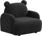 25.5" W Black Sherpa Bear Shaped Armchair