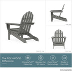 POLYWOOD AD4030GY Classic Outdoor Adirondack Chair, Slate Grey