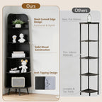 VECELO Large Tall Corner Shelf, 66.93" H 5-Tier Corner Storage Organizer, Freestanding Corner Display Rack for Living Room Bedroom Home Office, Black
