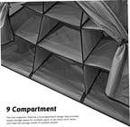 Shoe Tent for Camping Foldable Camping Organizer 9 Compartment Tent Organizer with Storage Bag Arched Zipper Closure Storage Accessories
