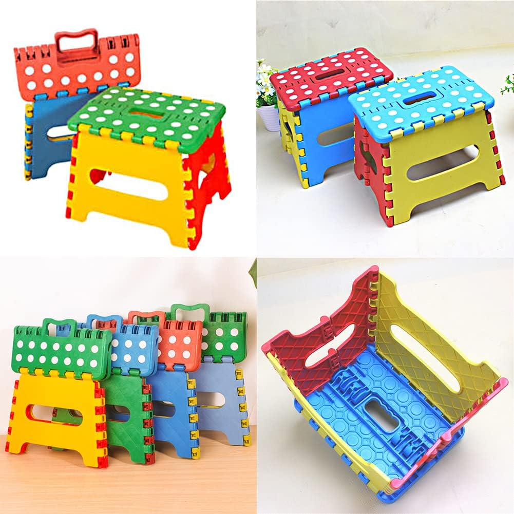 Magik 2-4 Pack Collapsible Folding Stool Anti-Slip Lightweight Kitchen Foot 7" Step (Random Color, 2 Pack)