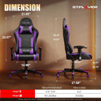 GTPLAYER Gaming Chair with Speakers,Video Game Chair Bluetooth Music with Lumbar Support, Ergonomic Comfortable Office Computer Chair for Adults, Adjustable Reclining Chair, 360° Swivel, Light Purple