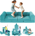 11pcs Modular Kids Play Couch Toddler Sectional Sofa DIY Creativing Convertible Play Fort Foam Play Couch Child Floor Folding Sofa for Playroom Bedroom Living Rooms Furniture(Dark Gray)