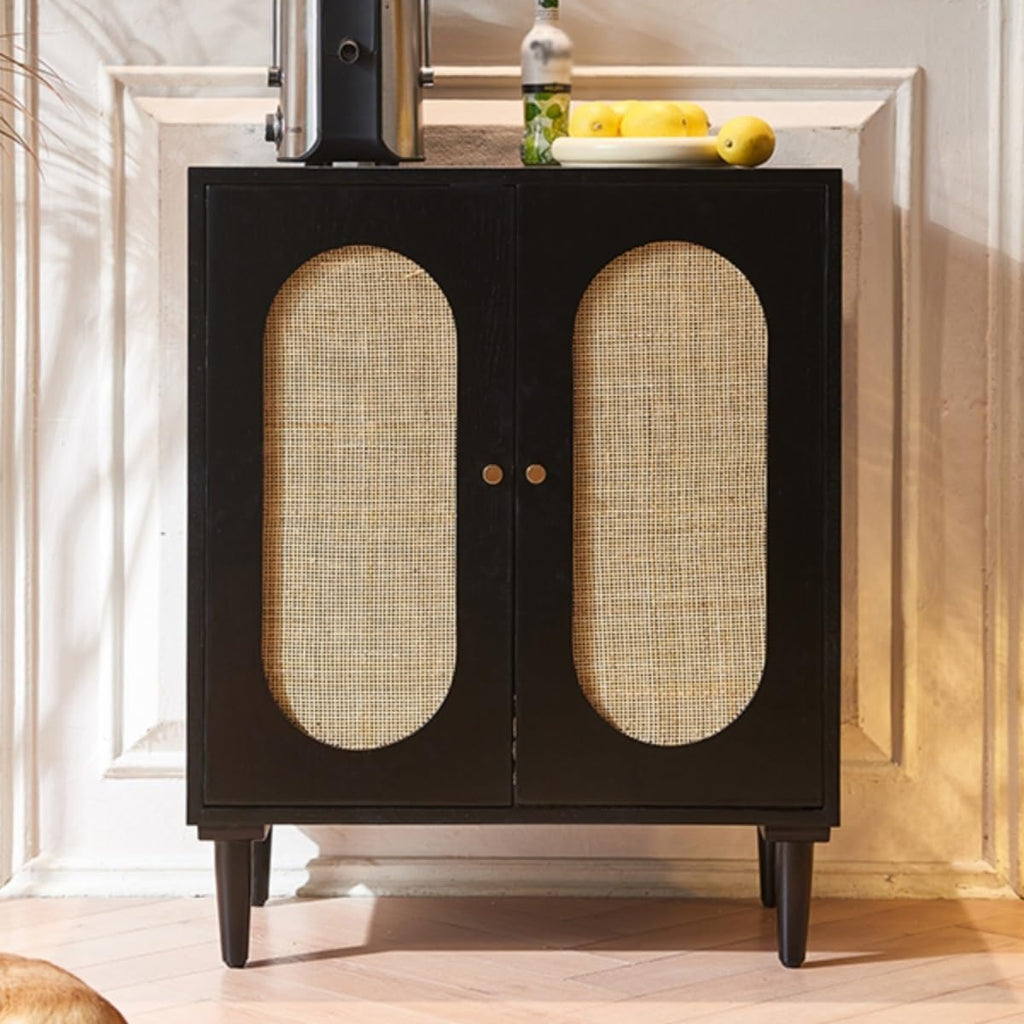 Entryway Cabinet Wooden Storage Cabinet Modern Sideboard Rattan Dining Sideboard Living Room Small Entrance Tea Cabinet Sideboard Storage Cabinet