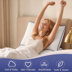 DOWNSTORIA Shredded Memory Foam Pillows Queen Size Set of 2, Medium Firm Bed Pillow for Sleeping, Soft Memory Foam Queen Pillows 2 Pack for Side and Back Sleepers with Gusset(20"x30")