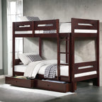 Espresso Twin,Twin Bunk Bed with Ladder
