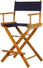 Casual Home 24" Director's Chair Honey Oak Frame-with Navy Canvas, Counter Height