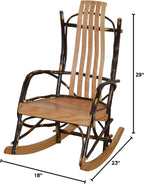 Amish-Made Small Natural-Stained Oak and Hickory Kids Rocking Chair