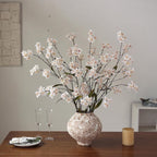 44" Artificial Cherry Blossom Branches for Vase - 4 PCS Faux Long Cherry Blossom Stems, Lifelike Fake Silk Flowers for DIY Arrangements, Table Centerpiece, Office, Home, Farmhouse Decorations (Cream)