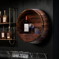 Whiskey Barrel Decor, Bourbon Whiskey Barrel Shelf, Wall Mount Wine Rack, Rustic Wine Rack Wood for Vintage Wine Bar and Home Décor (Small)