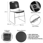OEF Furnishings OEF8510/4 Ultra-Compact Plastic Sled Base Stack Chair (Simple Black, 4-Pack)