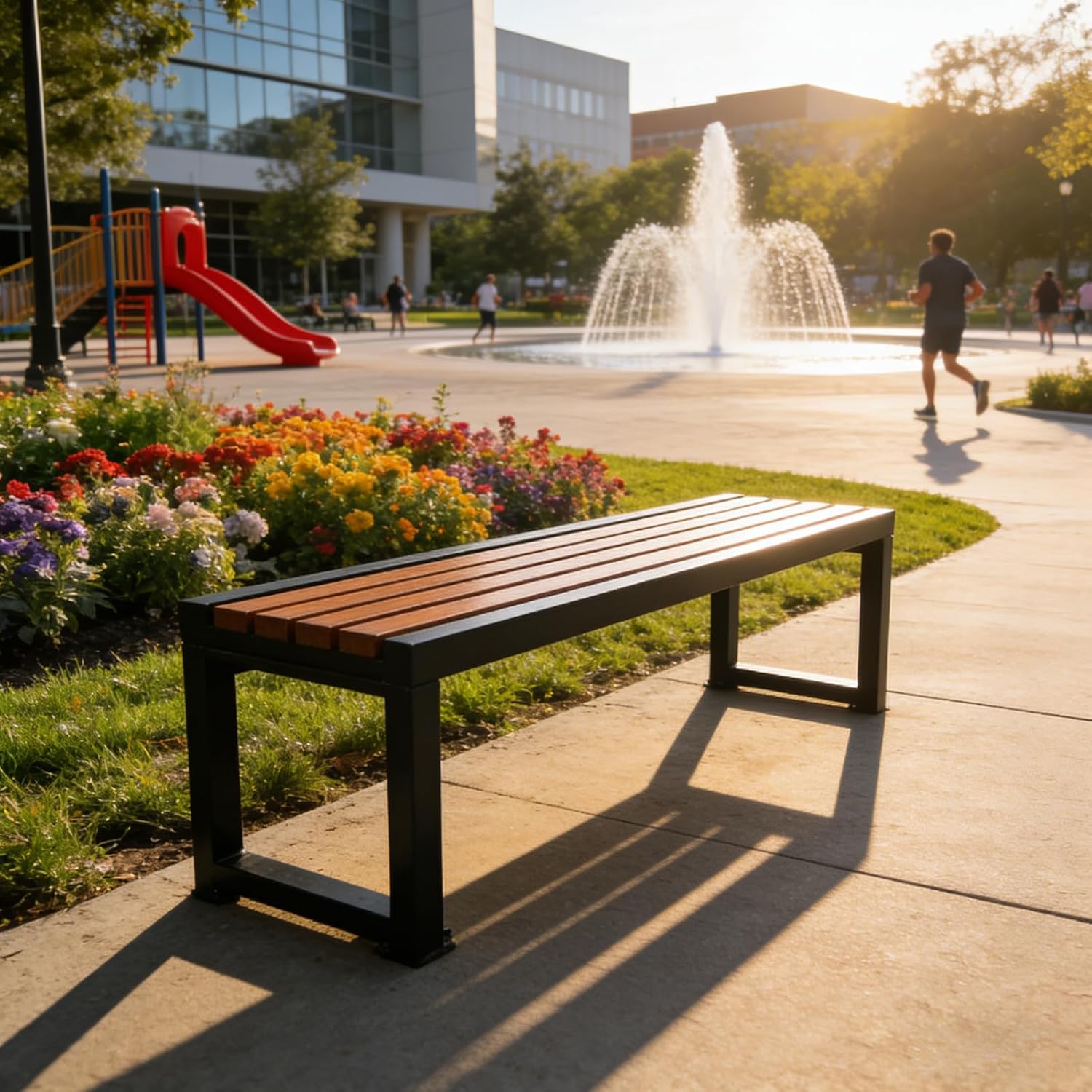 Outdoor Patio Park Benches, Outdoor Benches Weatherproof, Suitable for porches, patios, Gardens, lawns, Balconies, backyards 120cm/47.2in