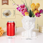 ComSaf White Ceramic Flower Vase for Decor,Modern Style Female Form Face Vase,Unique Flower Vase for Home Living Room Office Decor - Face Type A