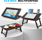 Nnewvante Drawing Table Foldable Drafting Desk with Adjustable Height & Angle Bamboo Drawing Board Easel with Tablet and Phone Slots for Painting, Drafting, Writing, Reading