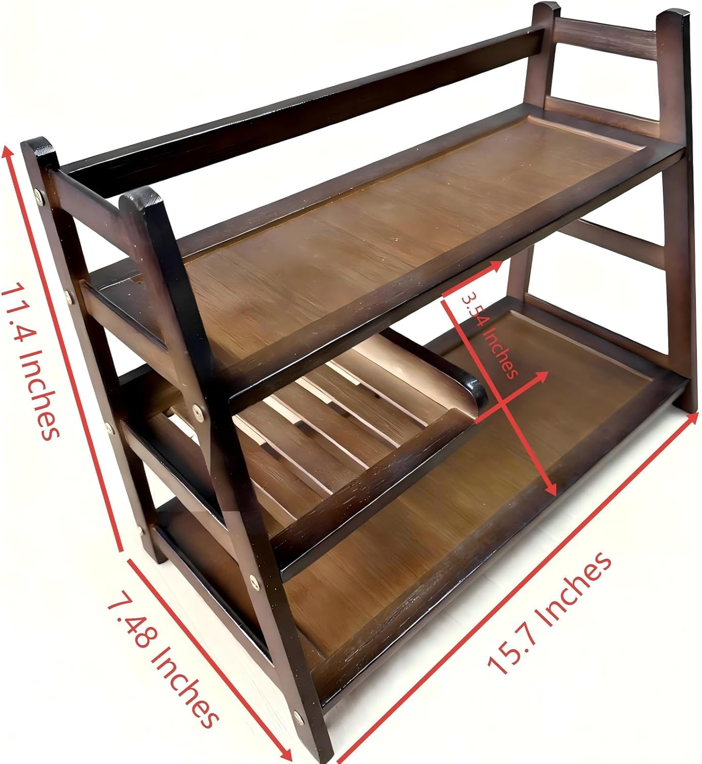 3 Tier Bamboo Matcha Station, coffee station organizer Shelf | for Kitchen Countertop, Tea Bar - Matcha Powder, Tools & Cup Organizer for Matcha Lovers, Home Baristas.