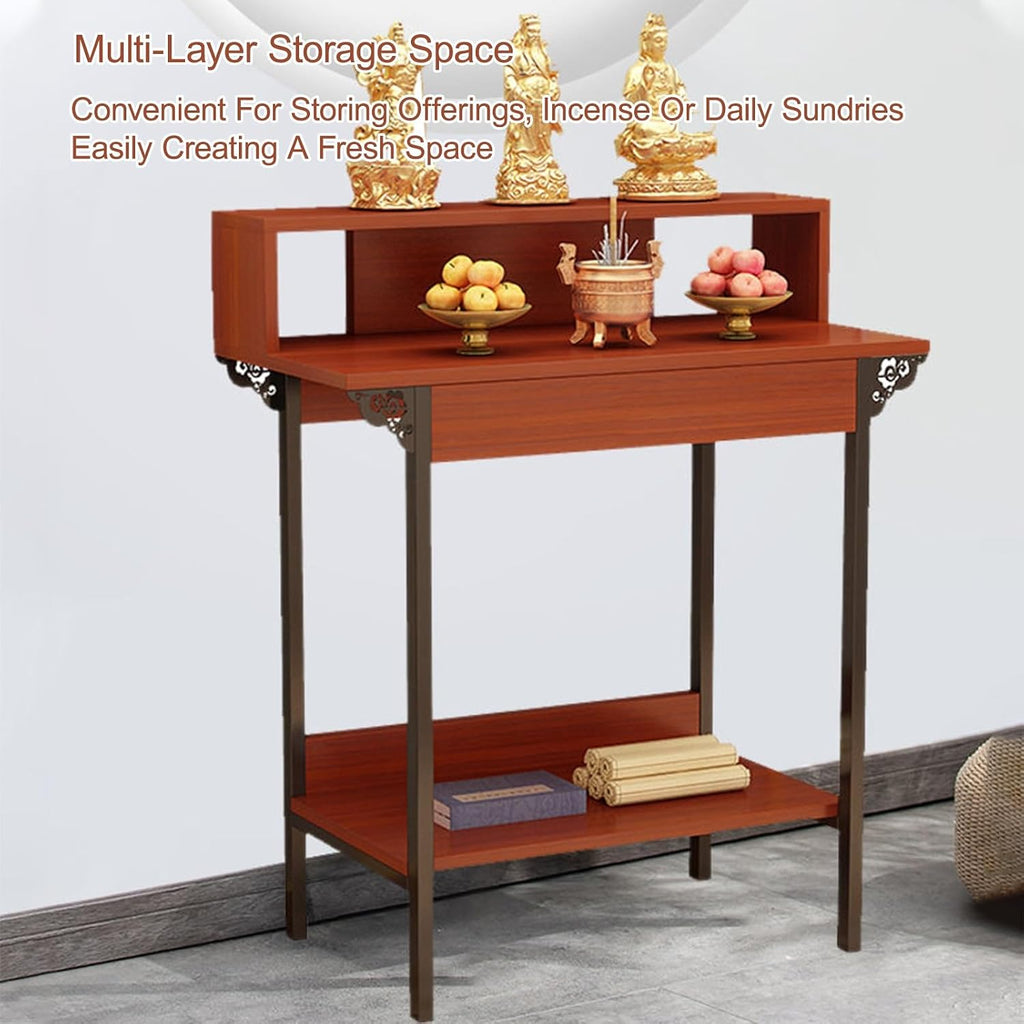 3-Tier Meditation Table, Personal Shrine Altar, Prayer Stand Riser for Home Decor in Living Room, Bedroom, Office, Bathroom