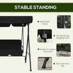 3 Person Outdoor Porch Swing with Canopy