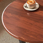 C Shaped Side Tables for Small Spaces Under Sofa End Table for Couch Wood Tabletop & Metal Legs, Small Round Coffee Tables for Living Room, Bedroom, Balconies, Tea Rooms, Offices, And Dormitories
